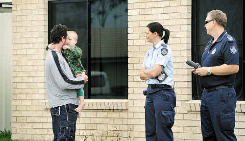 A relieved father is reunited with his four-year-old son who went missing for more than an hour at Point Vernon yesterday. A relieved father is reunited with his four-year-old son who went missing for more than an hour at Point Vernon yesterday.